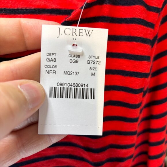 J. Crew Women's Size Medium Artist LS T Red & Navy Shirt - NWT - Picture 4 of 7